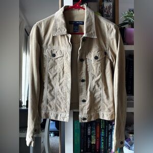 Abercrombie & Fitch Tan Corduroy 90s Western Button Up Jacket